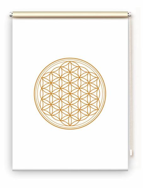 Rollo Blume des Lebens blau blanco - Sichtschutz Extartiqe